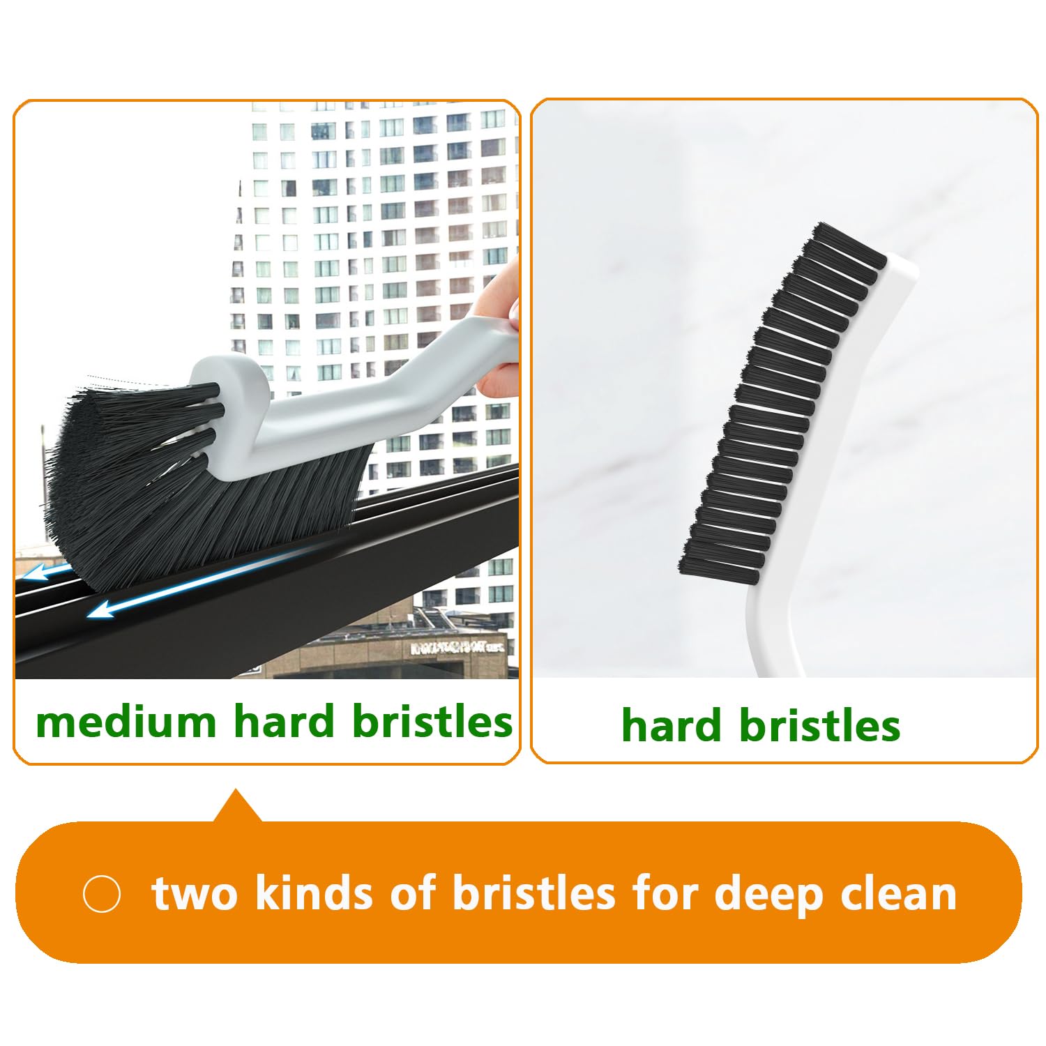 Crevice Cleaning Brush,Stiff & Flexible Bristles Gap Cleaning Brush Tool, Bathroom Gap Brush, Grout Cleaner Brush Hard Bristle Cleans Tight Spaces