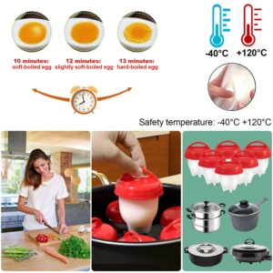 Egg Crafter Cooking Pods，for Perfectly Shaped Eggs Non-Stick No Shell Egg Cook Cups, Egg Molds, Kitchen Gadgets(6PCS)