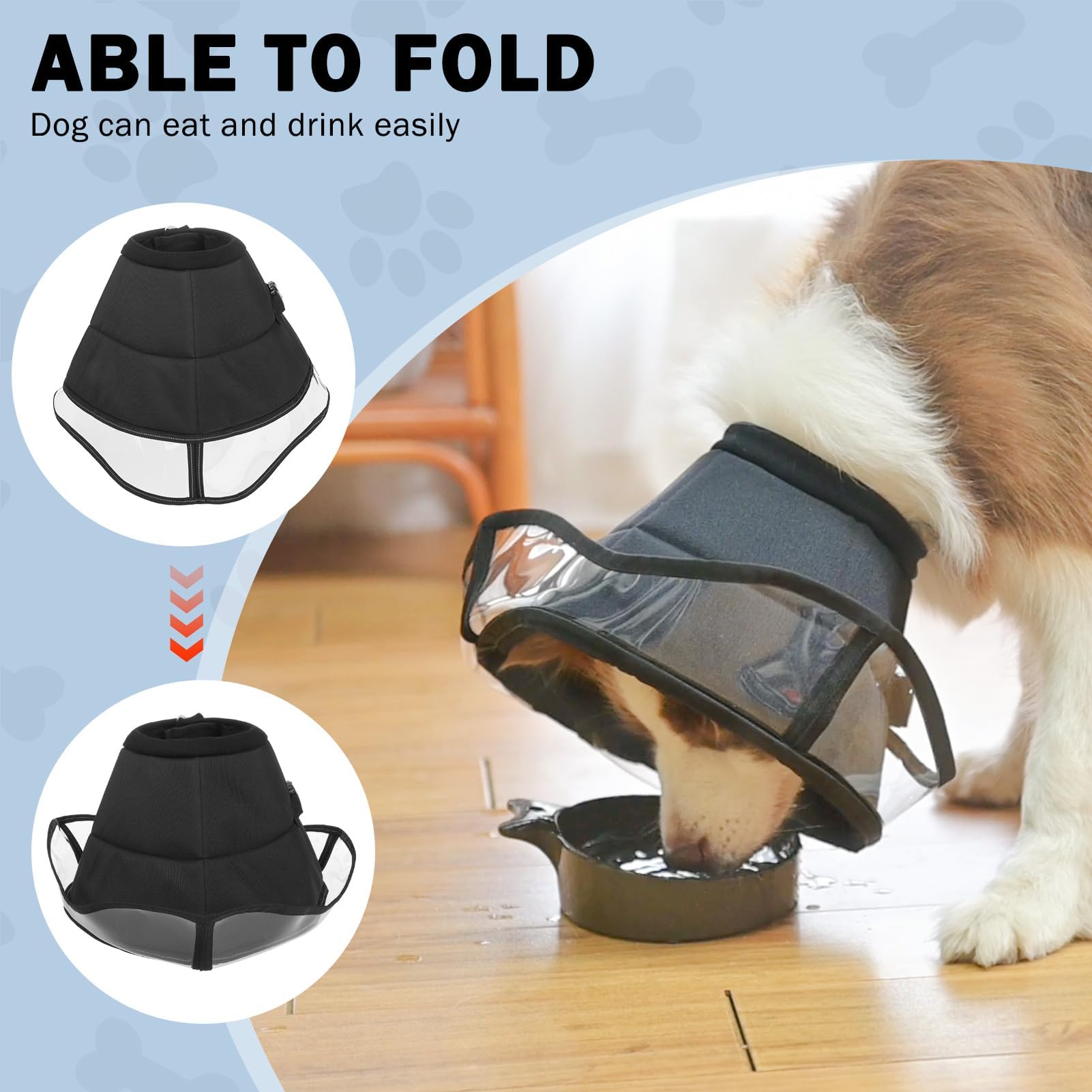 SCENEREAL Dog Cone for Dogs After Surgery, Adjustable Dog Cone Collar Alternative to Stop Licking for Wound Care, Spay, Neuter, Soft Recovery Cone for Medium Large Size Dog, E-Collar Neck Collar