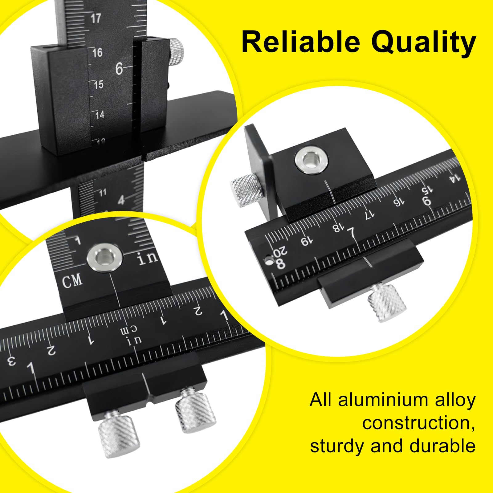 DOCXCDO Cabinet Hardware Jig, Aluminum Cabinet Handle Jig for Handles Pulls Knobs, Cabinet Pull Jig with Automatic Center Punch, Hardware Jig for Door Drawer Woodworking