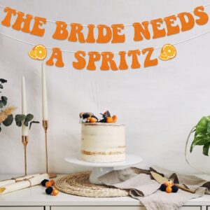 The Bride Needs A Spritz Banner, Aperol Spritz Bridal Shower Decorations, Love at First Spritz Banner, Cocktail Wedding Party Decorations Orange Glitter