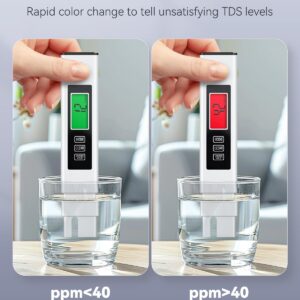 Pawfly 4 in 1 TDS Meter Digital Water Tester, TDS EC and Temperature (℃/℉) Meter, Fast Accurate Digital Water Tester, 0-9999 ppm Water Quality Tester for Drinking Water Tap Water Well Aquarium & Pool