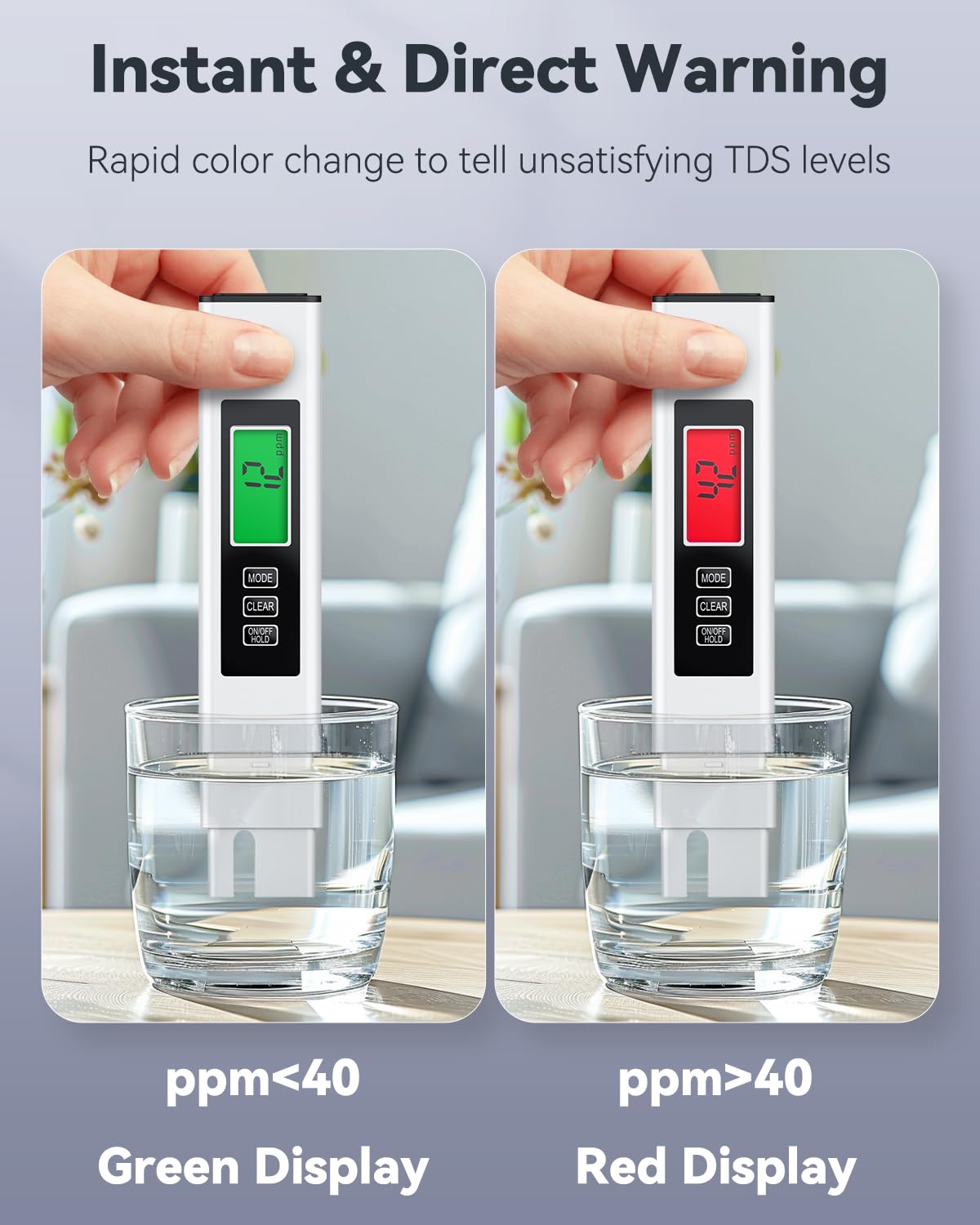 Pawfly 4 in 1 TDS Meter Digital Water Tester, TDS EC and Temperature (℃/℉) Meter, Fast Accurate Digital Water Tester, 0-9999 ppm Water Quality Tester for Drinking Water Tap Water Well Aquarium & Pool