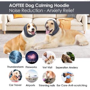 AOFITEE Dog Ear Muffs Noise Protection, Dog Calming Hoodie, No Flap Ear Wraps for Dogs, Soft Dog Noise Cancelling Ear Muffs, Dog Ear Cover for Anxiety Relief, Fireworks, Dog Ear Protection Grooming