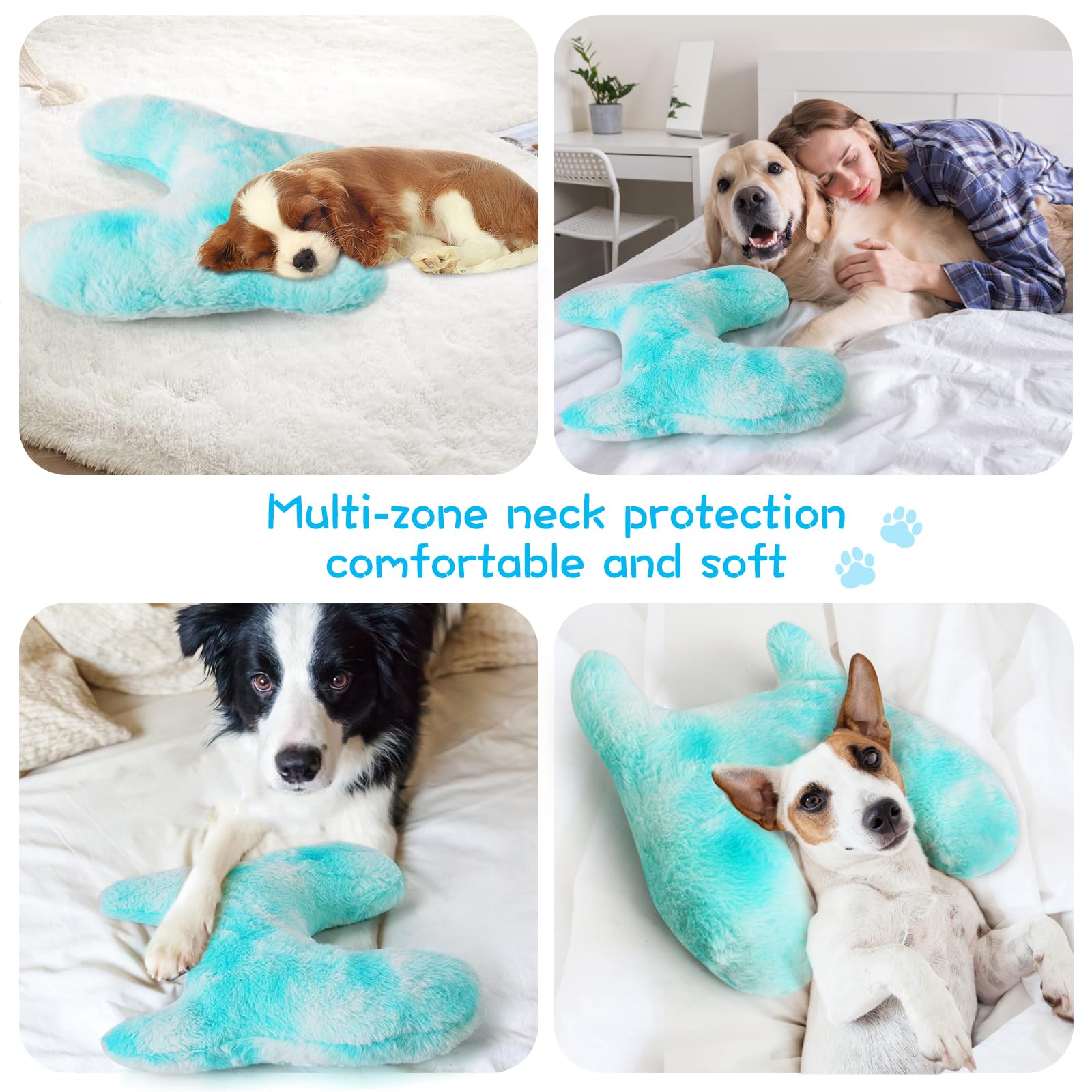 UXIETIN Dog Pillows for Large Dogs,Soft Faux Fur Dog Pillows for Neck,Dog Pillows with Two Sizes for Large Dogs and Medium Dogs forAnxiety Relief,Large Dog Calming Toy