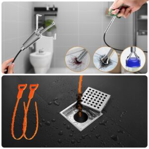 Plumbers Snake, 25ft Drain Auger Heavy Duty Plumbing Snake Drain Clog Remover for Bathtub, Bathroom Sink, Kitchen and Shower Drain Cleaning