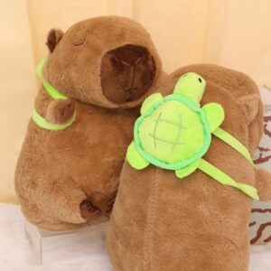 HENGSHI Cute Capybara Plush Toy,Kawaii Capybara Stuffed Animals Turtle Backpack Capybara Plush,Soft Capybara Plush Doll Pillow for Kids Boys Girls (25cm/9.8 inches)