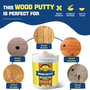 Wood Filler,Wood Putty - Wood Putty Filler, Wood Filler Paintable, Wood Furniture Repair Kit Can Quickly Repair Damaged Holes, Cracks and Chips. White Wood Filler - 9.87 Ounce (White)