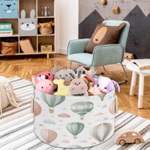 Eizlang Hot Air Balloon Storage Basket Collapsible Laundry Basket Personalized Blanket Basket Clothes Toys Nursery Storage Box with Handles Bedroom Living Room Closet Decorative