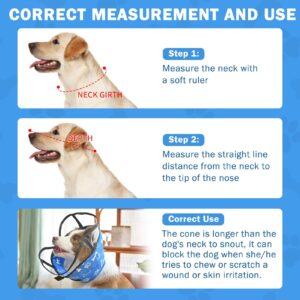 SCENEREAL Dog Cone for Dogs After Surgery, Adjustable Dog Cone Collar Alternative to Stop Licking for Wound Care, Spay, Neuter, Soft Recovery Cone for Medium Large Size Dog, E-Collar Neck Collar