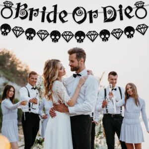 Generic Bride or Die Bachelorette Banner Party Decorations,Till Death Do Us Party,Black Glitter letters Bachelorette Party Decor Banner,Funny Wedding Engagement,Bridal Shower Party Decorations