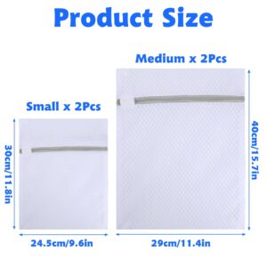 Oruola 4pcs Laundry Bag for Washing Machine,Mesh Bags with Zipper,9.8 X 11.8 In & 11.8 X 15.7 In Garment Washing Bag for Delicates,Sock Bag for Washing Machine,Laundry Washing Bag for Bed Sheet Bra