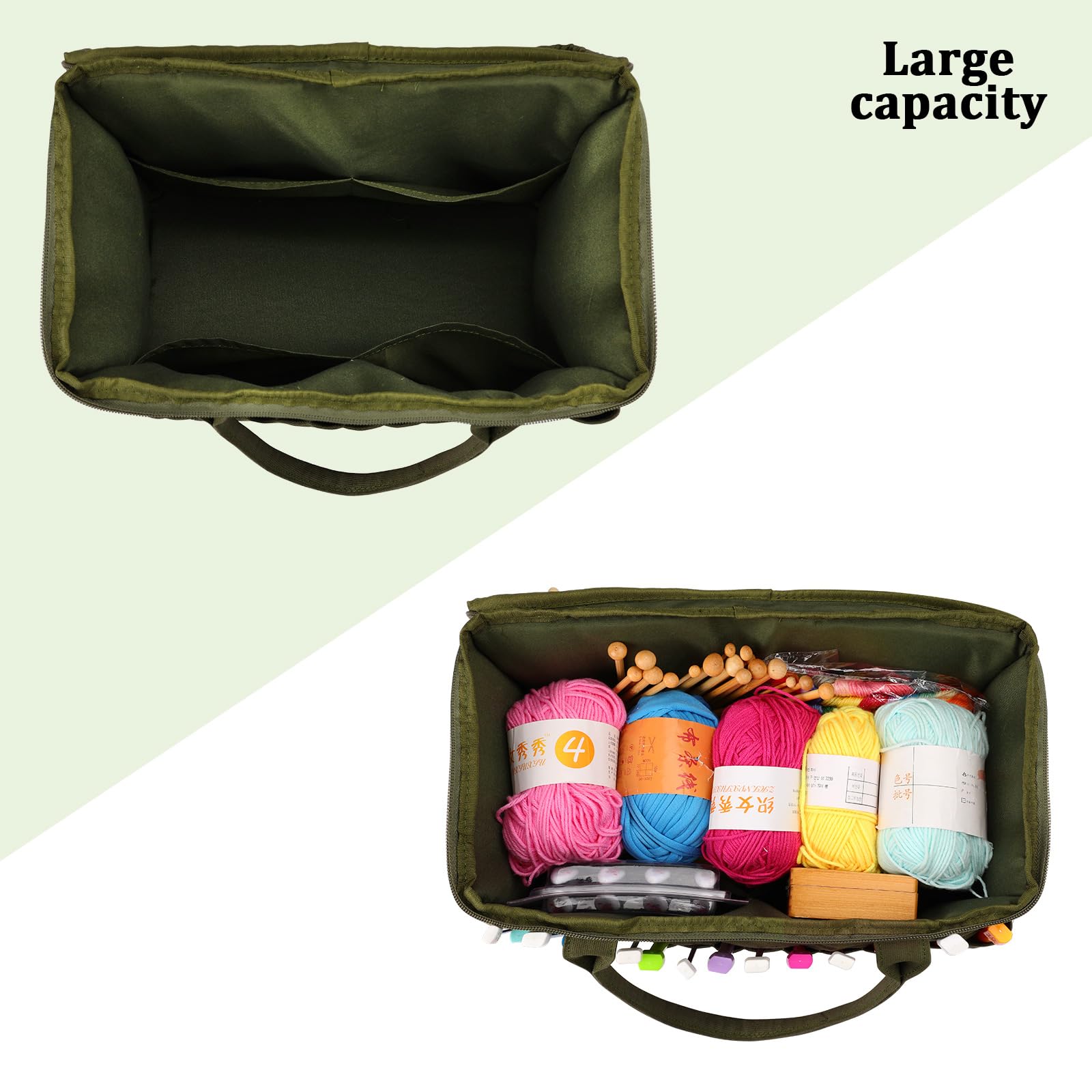 Large Capacity Crochet Bag, Crochet Bag Organizer, Yarn Storage Bag Travel Crochet Bag, Easy to Carry Gauze Bag