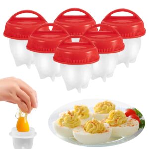 egg crafter cooking pods，for perfectly shaped eggs non-stick no shell egg cook cups, egg molds, kitchen gadgets(6pcs)