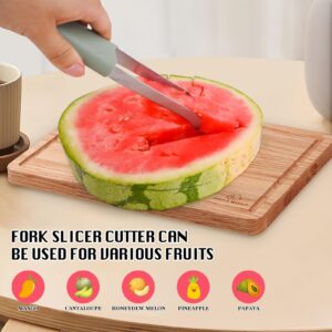 Watermelon Fork Slicer Cutter,3-in-1 Watermelon Cutter Slicer Tool, Stainless Steel Watermelon Popsicle Cutter Tool,Melon Cutter Knife Portability Fruit Fork for Camping Kitchen Gadgets