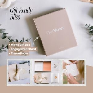 Vow Books His and Hers w/Ribbon- Hardcover Premium Velvet Linen - Wedding Vow Books w/Gold Foil Lettering Embossed - Neutral Convertible Vow Books for Wedding - Keepsake Gifts for Couples (Set of 2)