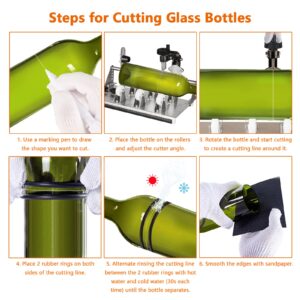 MiiMOO Glass Bottle Cutter - Upgraded Curve Glass Cutter Kit for Cutting Round, Square Bottles and Bottlenecks, Versatile DIY Craft Tools for Beer, Whiskey, Wine, Champagne