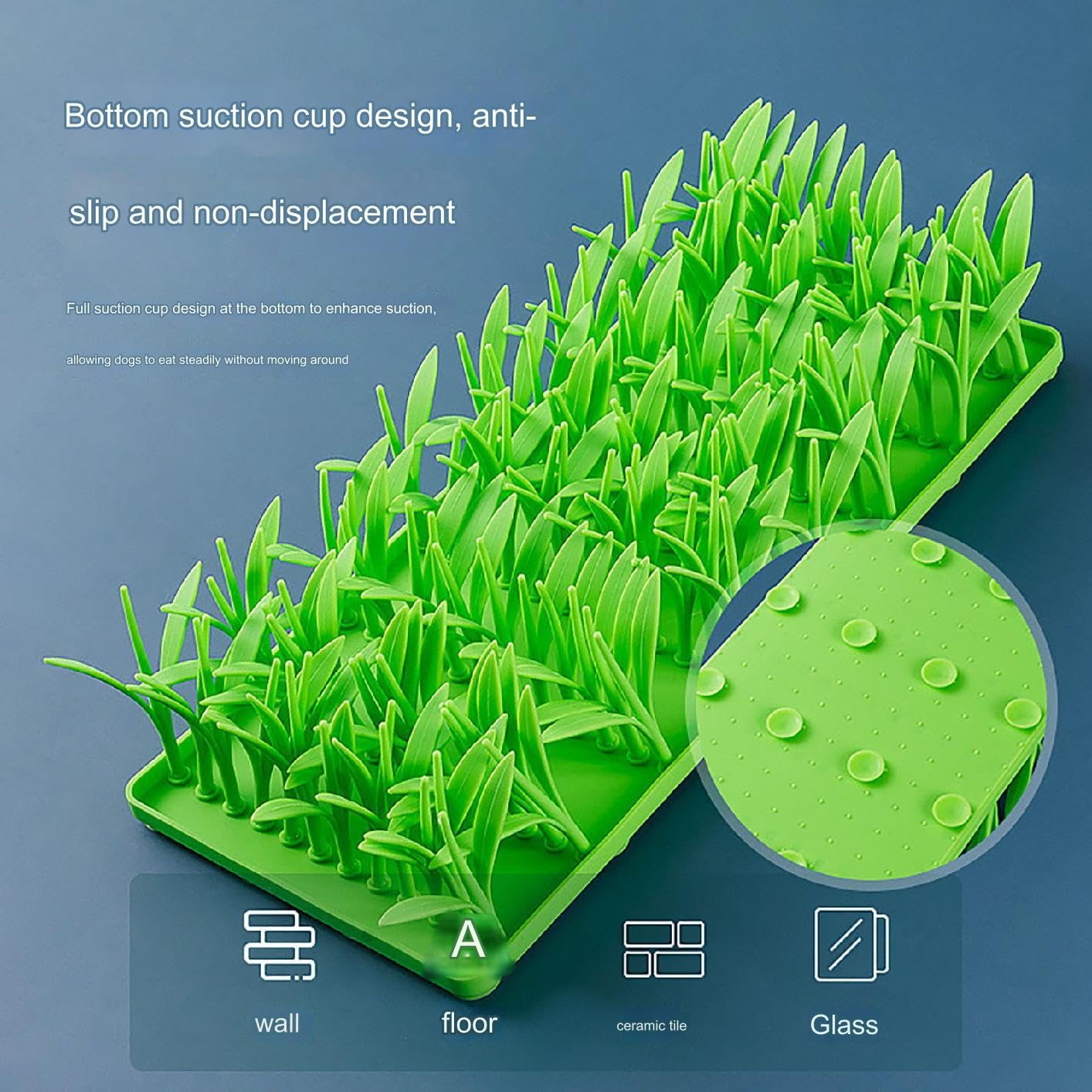 Silicone Grass Mat for Cats, Snuffle Mat for Dogs Cats, Interactive Feed Game, Snuffle Bowl Mat Nosework Training Foraging Pad, for Large Medium Small Pet, Easy to Fill Machine Washable (2PCS)