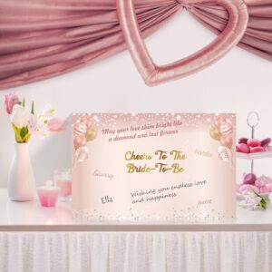 Kircirx Bachelorette Party Decorations Bridal Shower Card with Envelope, Jumbo Rose Gold Bride To Be Guest Book Party Supplies, Pink Extra Large Hens Night Women Wedding Engagement Greeting Card