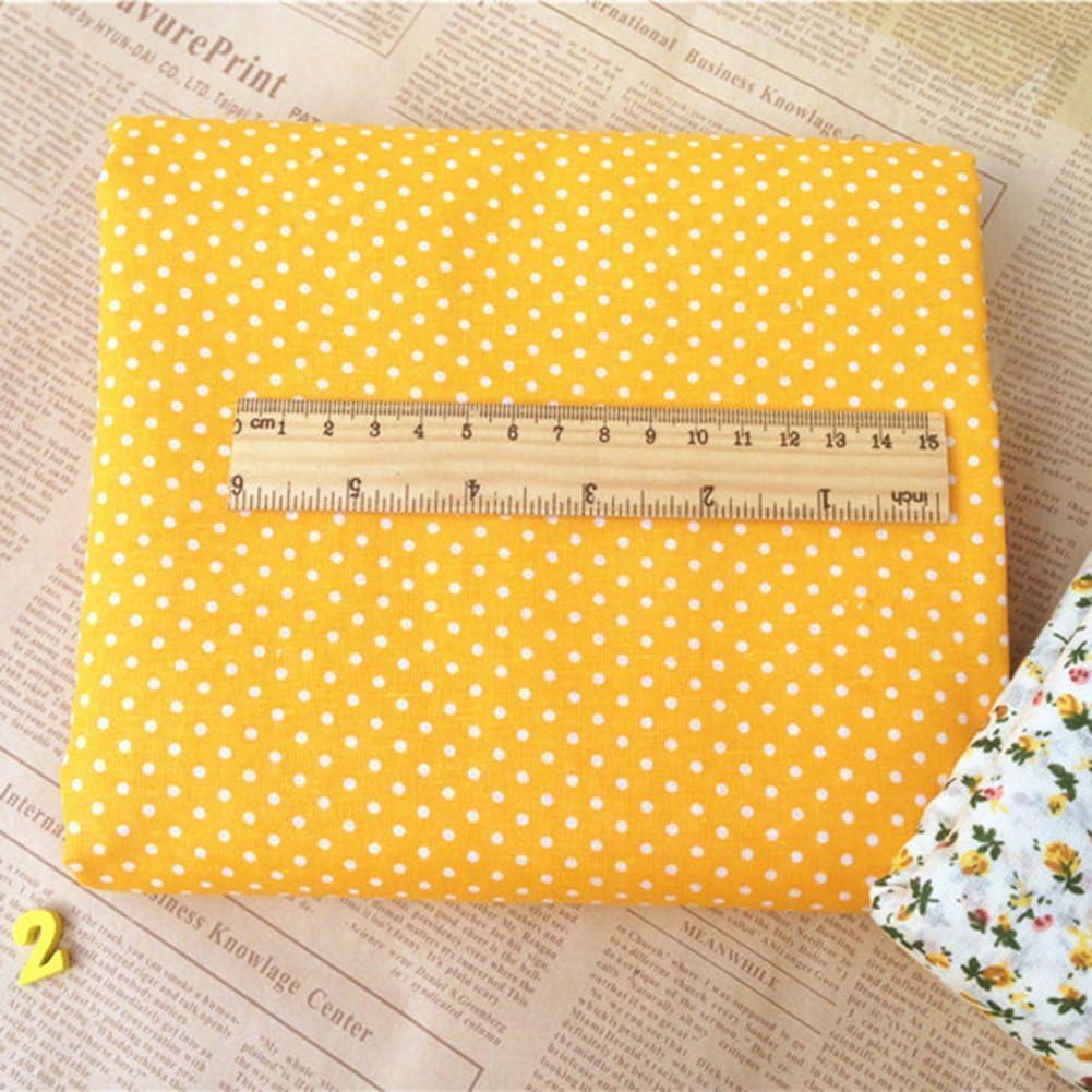 7Pcs Top Orange Cotton Craft Fabric Bundle Squares Patchwork DIY Sewing Scrapbooking Quilting Floral Dot Pattern Craft and Hobby Fabric, Craft and Hobby Fabric, Fabric 10" x 10" (25cm x 25cm)