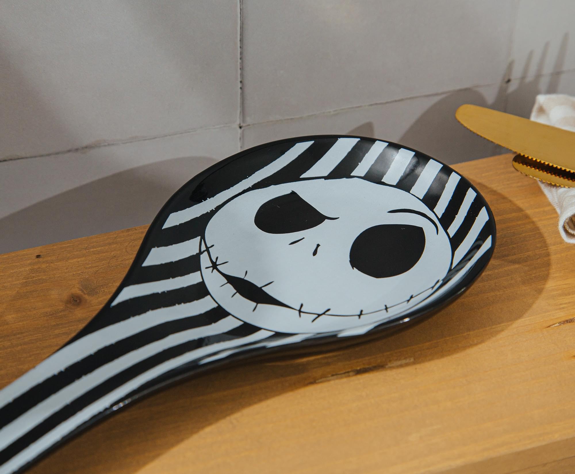 Disney The Nightmare Before Christmas Jack Skellington Ceramic Spoon Rest Holder | Kitchen Organizer For Utensils To Keep Countertop Clean