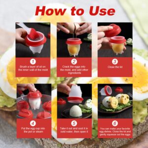 Egg Crafter Cooking Pods，for Perfectly Shaped Eggs Non-Stick No Shell Egg Cook Cups, Egg Molds, Kitchen Gadgets(6PCS)