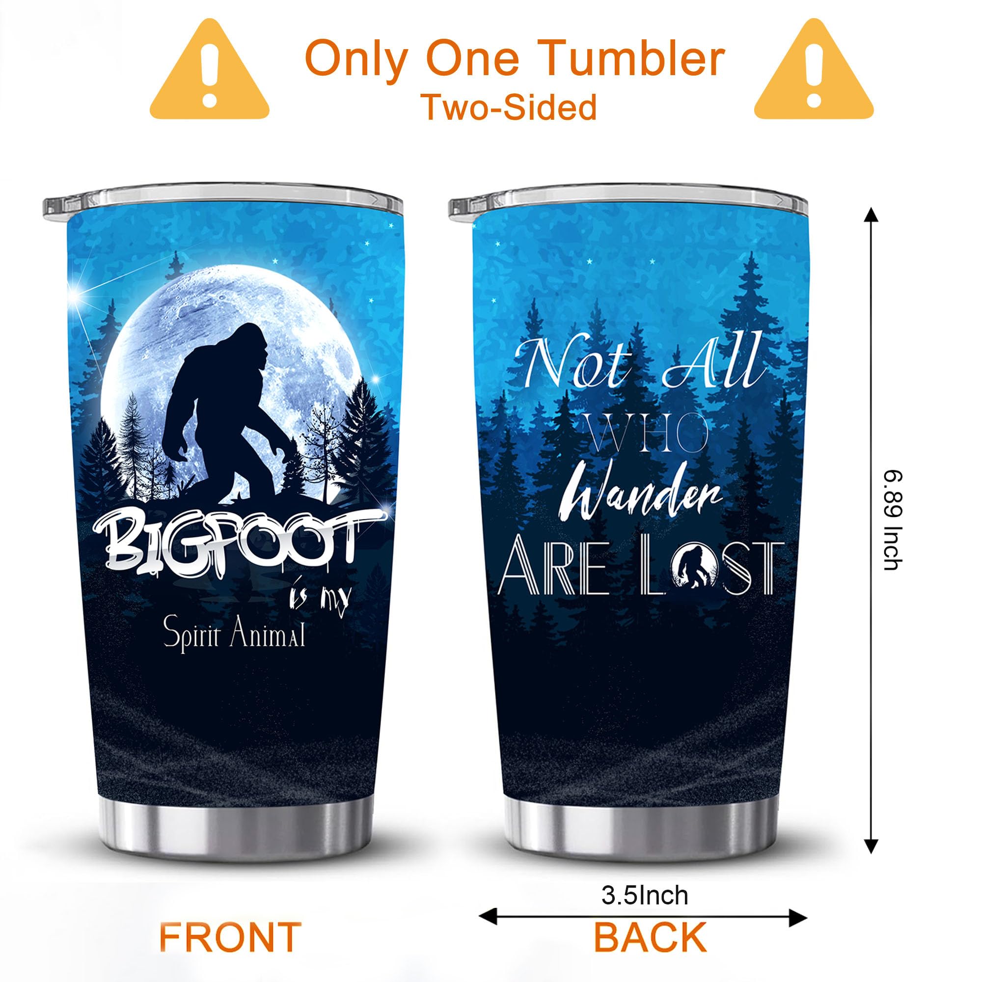 TkinTall Big Foot Sasquatch Gifts Tumbler,Bigfoot Gifts for Men, Funny Idea for Bigfoot Sasquatch Lover Stainless Steel Insulated Tumbler 20oz, Funny Gifts for Campers Wander Gifts Cup