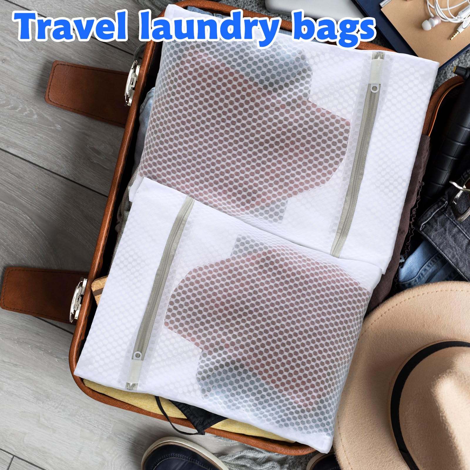 Oruola 4pcs Laundry Bag for Washing Machine,Mesh Bags with Zipper,9.8 X 11.8 In & 11.8 X 15.7 In Garment Washing Bag for Delicates,Sock Bag for Washing Machine,Laundry Washing Bag for Bed Sheet Bra