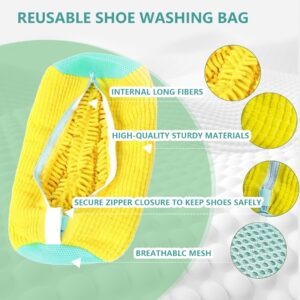 BCCSNNM Shoe Washing Machine Bag,Laundry Shoe Bag Shoe Wash Bag Reusable Shoe Bags for Washing Machine(2 pcs Yellow)