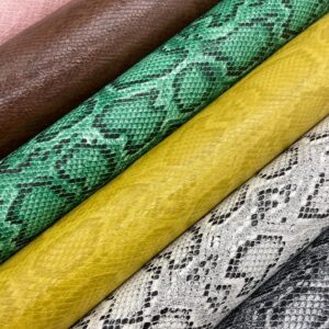 12"x54" Snake Patterned PU Faux Leather,Embossed Snake Textured Faux Synthetic Leather Fabric for Home Decoration DIY Sewing Clothes Project Bows Earrings Making Craft Green