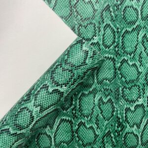 12"x54" Snake Patterned PU Faux Leather,Embossed Snake Textured Faux Synthetic Leather Fabric for Home Decoration DIY Sewing Clothes Project Bows Earrings Making Craft Green