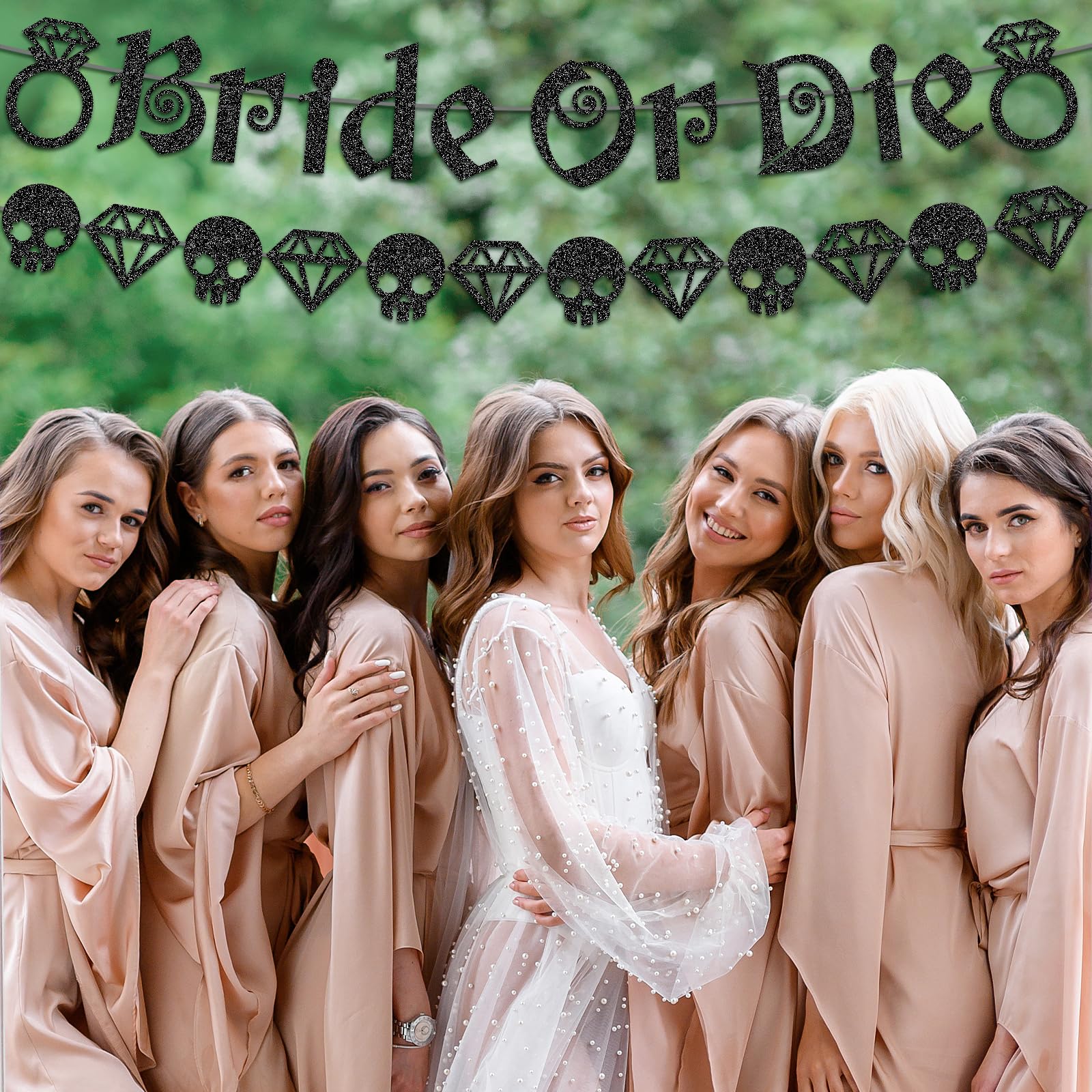 Generic Bride or Die Bachelorette Banner Party Decorations,Till Death Do Us Party,Black Glitter letters Bachelorette Party Decor Banner,Funny Wedding Engagement,Bridal Shower Party Decorations