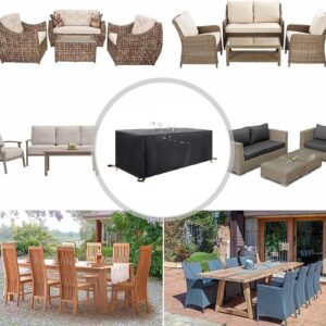 Patio Table and Chair Covers 136x110x33in/345x280x85cm/LxWxH Patio Covers for Outdoor Furniture Waterproof Outdoor Furniture Cover Heavy Duty Patio Furniture Covers Outdoor Sectional Sofa Set Cover