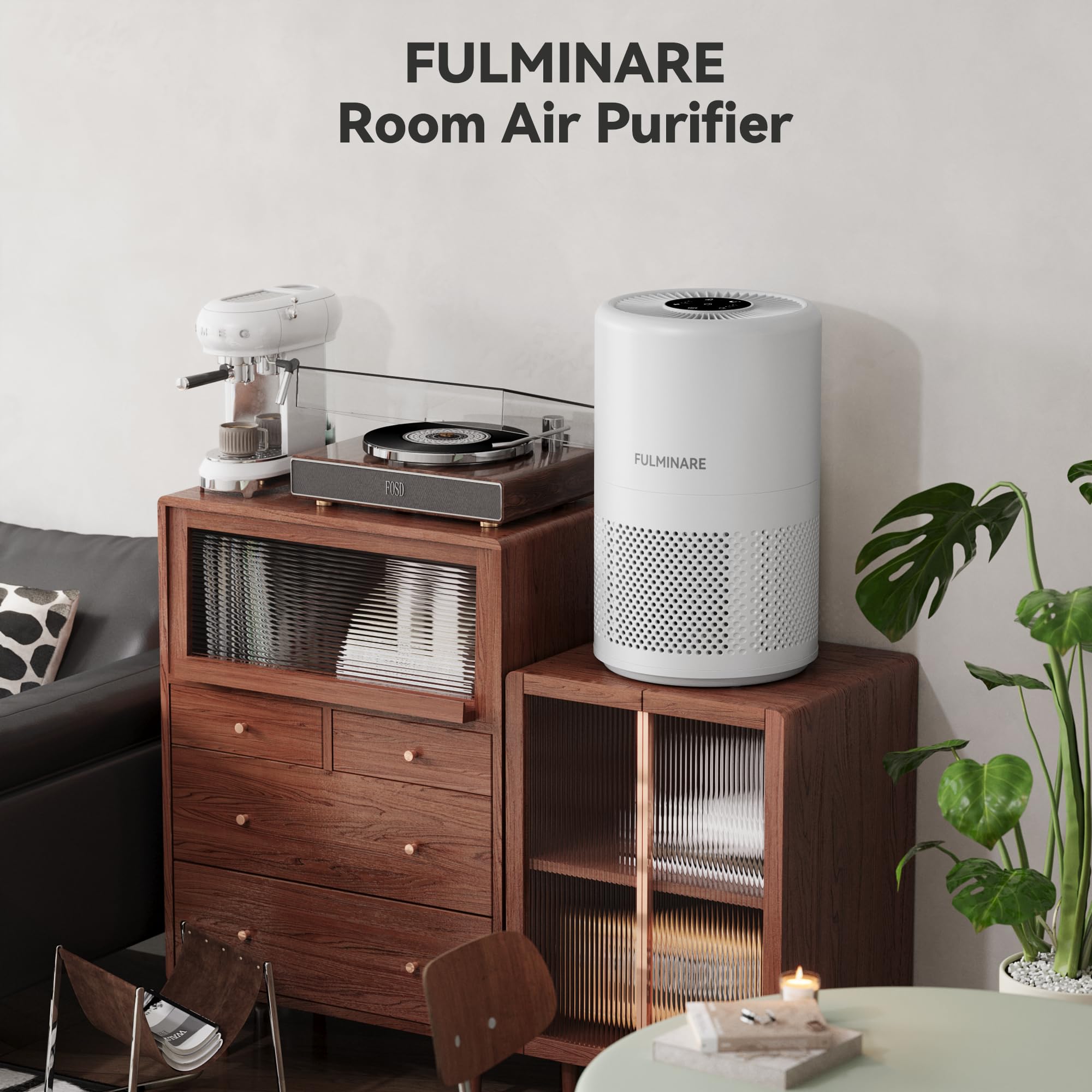 FULMINARE Air Purifiers for Home Large Room, 1095 Ft² Coverage, True HEPA Air Purifier for Bedroom, Pets, Smokers, PM2.5, VOCs... Air Cleaner with Auto Variable Frequency, Sleep Mode, Timer