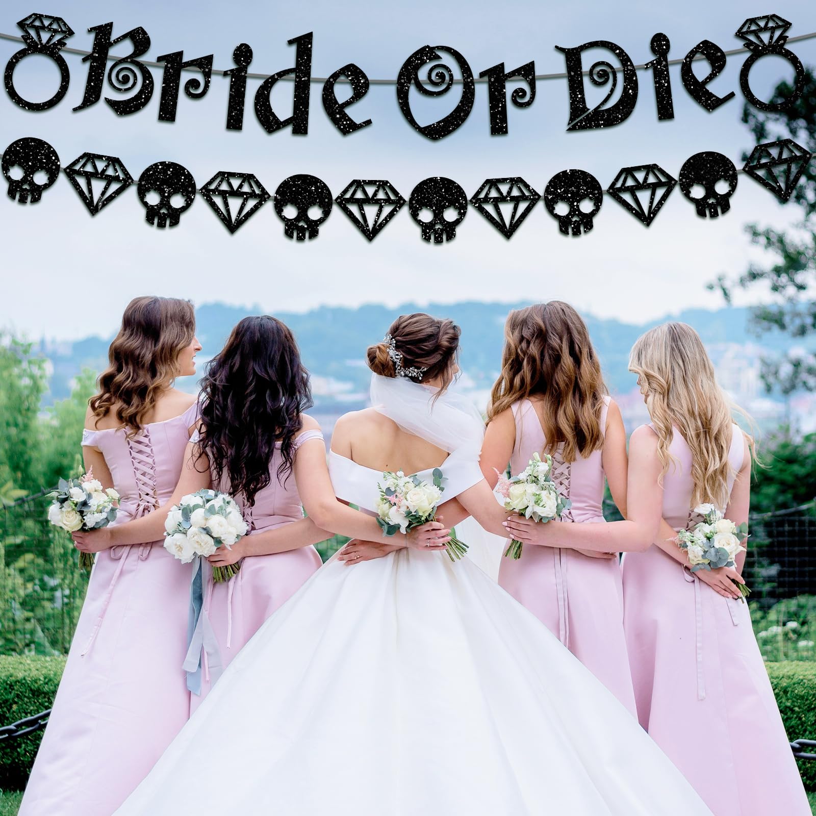 Generic Bride or Die Bachelorette Banner Party Decorations,Till Death Do Us Party,Black Glitter letters Bachelorette Party Decor Banner,Funny Wedding Engagement,Bridal Shower Party Decorations