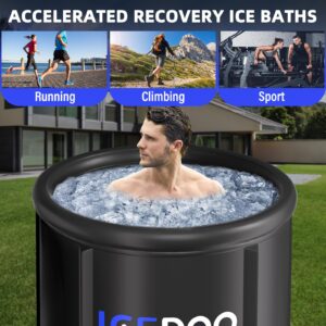 Ice Bath Tub for Athletes, 116 Gallon Portable Bathtub Adult with Cover, Cold Plunge Tub,Ice Pod Cold Plunge,Outdoor Inflatable Hot Tub Bathtub at Home for Cold Water Recovery