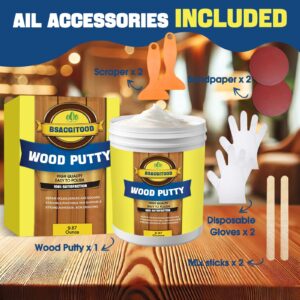 Wood Filler,Wood Putty - Wood Putty Filler, Wood Filler Paintable, Wood Furniture Repair Kit Can Quickly Repair Damaged Holes, Cracks and Chips. White Wood Filler - 9.87 Ounce (White)