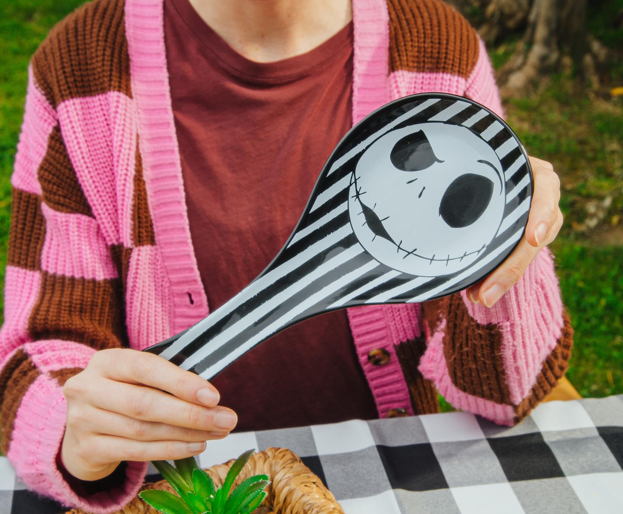 Disney The Nightmare Before Christmas Jack Skellington Ceramic Spoon Rest Holder | Kitchen Organizer For Utensils To Keep Countertop Clean