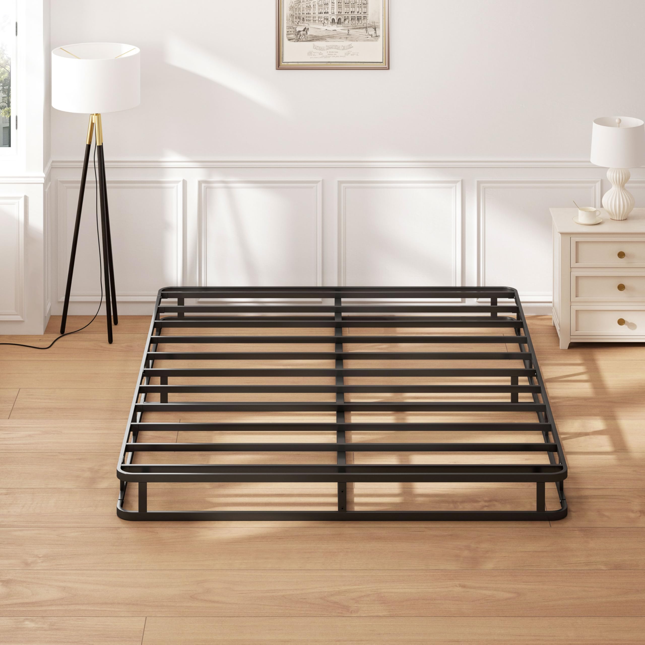 Full Box Spring 5 Inch, Heavy Duty Metal Box Spring Bed Base with Easy Assembly, Mattress Foundation Full, Strong Metal Frame, Noise Free, 3000lbs Max Weight Capacity