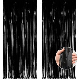 ohome new years decorations 2025 new years eve party supplies pack of 2 | black streamers for black birthday decorations