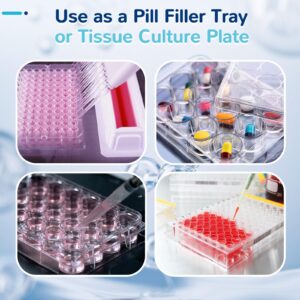 Tellegloww 1 Pack Disposable Sterile Flat Tissue Cell Culture Plates with Lid Tissue Culture Treated Plate for Lab Cell Culture, Clear (48 Well)