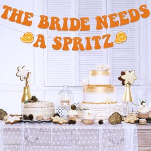 The Bride Needs A Spritz Banner, Aperol Spritz Bridal Shower Decorations, Love at First Spritz Banner, Cocktail Wedding Party Decorations Orange Glitter