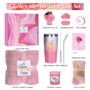 LUXULISH 60th Birthday Gifts for Women, 60 and Fabulous Gifts for Women, Happy 60 Year Old 1964 Birthday Gifts, Luxury Turning 60 Birthday Gift Ideas for Mom Sister Friend Wife Coworker