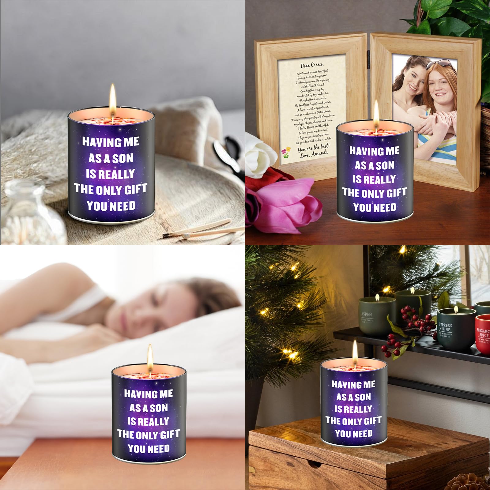 Gifts for Mom, Mom Gifts from Son, Christmas Birthday Gifts for Mom, Dad - Funny Gifts for Dad from Son, Dad Birthday Gifts, Gardenia Scented Candles