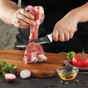 XZZWLL Chef Knife Set, 3 Pieces Kitchen Knives with Sheath, 7” Chef knife 6” Cleaver knife and 5.5” Boning Knife - Ergonomic Handle with Anti-Corrosion Blade