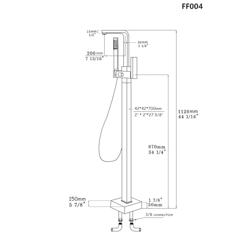 Freestanding Bathtub Faucet with Hand Shower