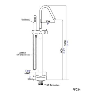 Freestanding Bathtub Faucet with Hand Shower