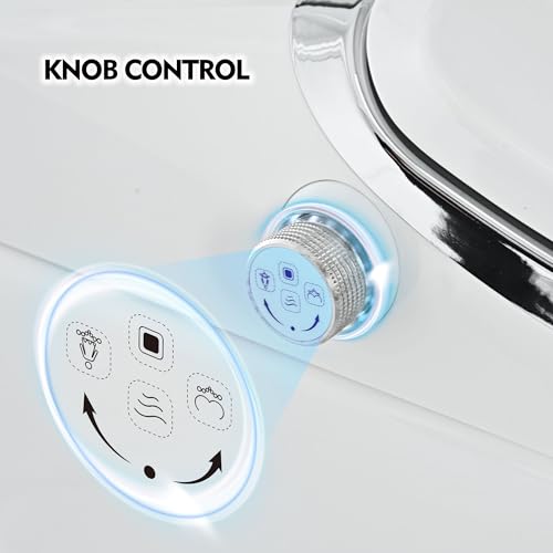 Luxury Smart Toilet with Dryer and warm water, Elongated Bidet Toilet with Heated Seat, with Remote Control, LED Night Light, Power Outage Flushing, Soft Close Cover,Whit