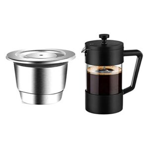 fuuroottly reutilisable refillable capsule crema espresso reusable new refillable with french press coffee & tea maker