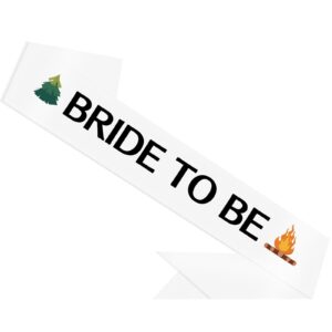 bride to be sash camp bachelorette party supplies, forest campfire themed bachelorette party bridal shower bride to be sign party sash nature's wedding party decorations black glitter